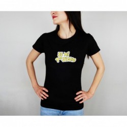 Dámské tričko černé - barevný potisk - Je mi to jedno