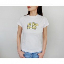 Dámské tričko bílé - barevný potisk - Nečum na mě