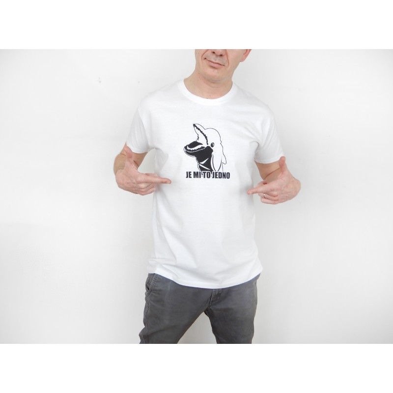 Pánské tričko bílé - černý potisk