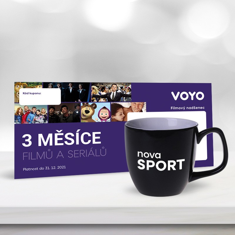 Předplatné Voyo na 3 měsíce a hrnek Nova Sport
