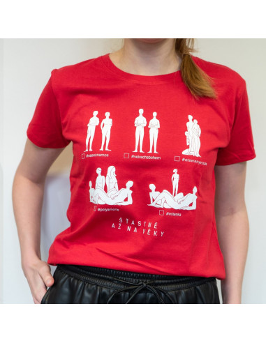 tričko Šťastně až na věky - Vztahové piktogramy