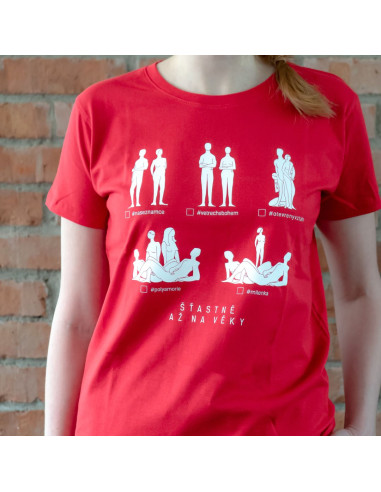 tričko Šťastně až na věky - Vztahové piktogramy