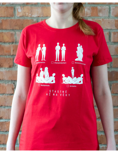 tričko Šťastně až na věky - Vztahové piktogramy