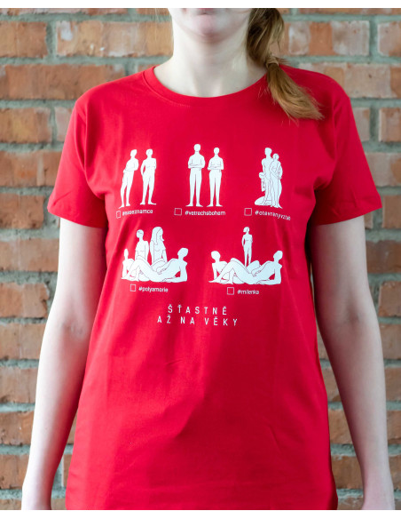 tričko Šťastně až na věky - Vztahové piktogramy