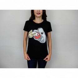 Dámské tričko černé - barevný potisk - Je mi to jedno v2