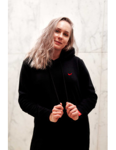 Dámské mikinové šaty s kapucí černé